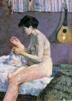Suzanne Sewing - Study of a Nude 1880